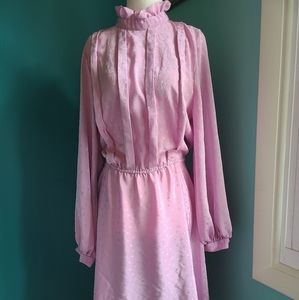 Size Large/ Volup vintage dress, 1980s dress, 1970s dress, lilac dress